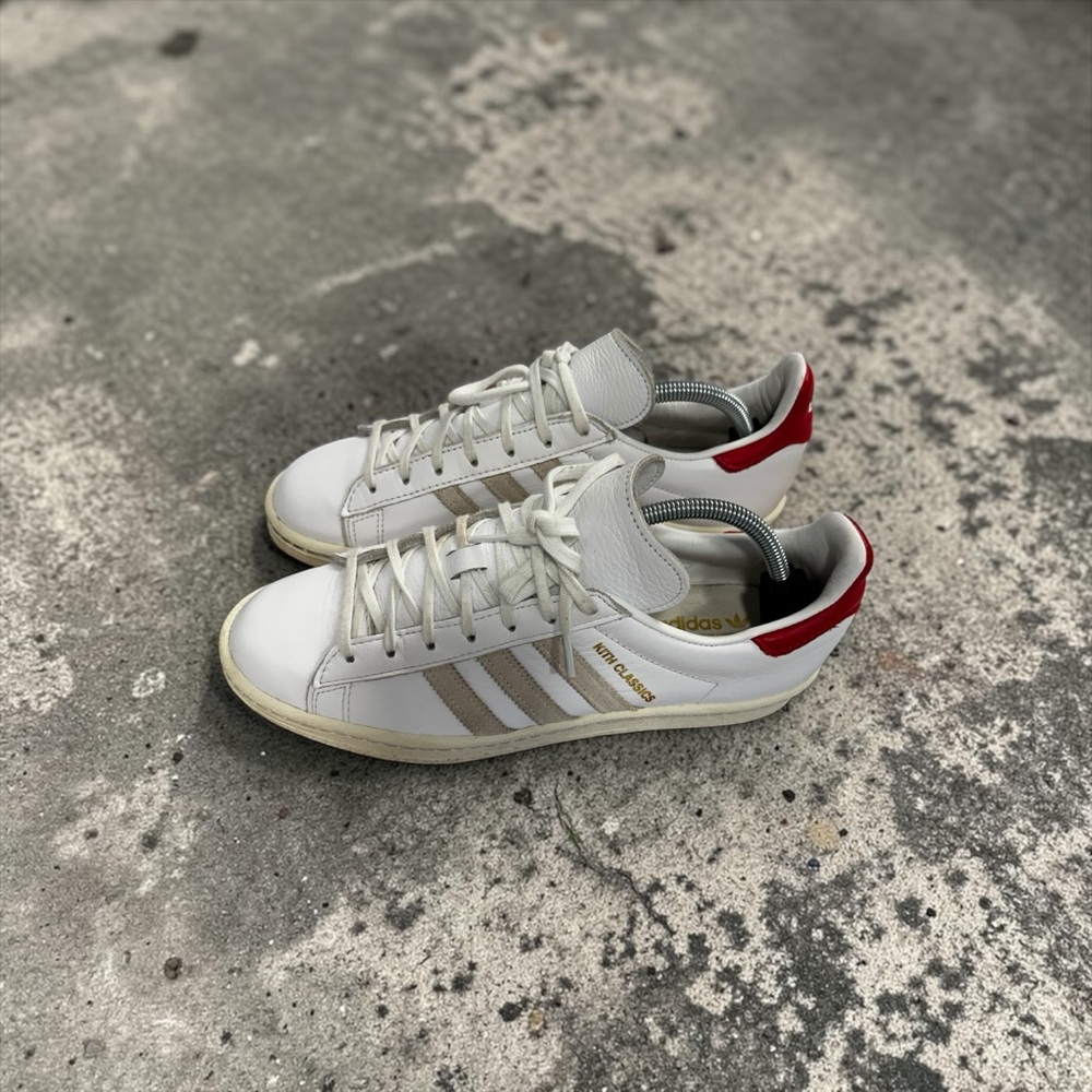 Adidas Men's White and Red Sneakers